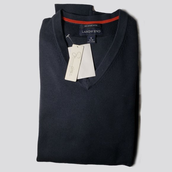 Lands' End Men's Navy V-neck Sweater Size Small - Picture 5 of 8